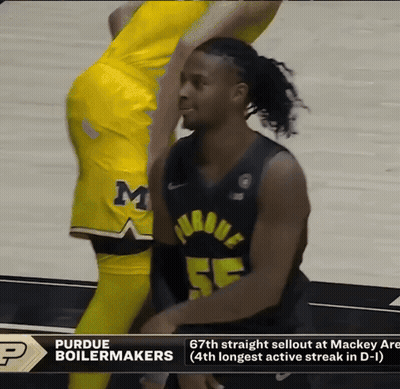 A Basketball Player From The Purdue Boilermakers Is Shown GIF