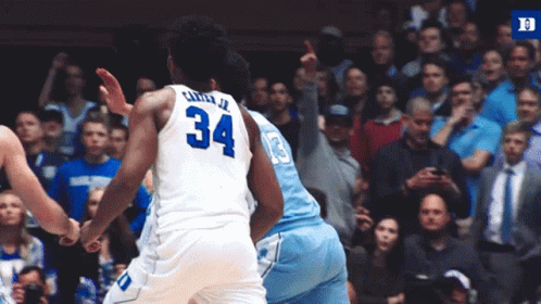 A Basketball Player Has The Number 34 On His Back GIF