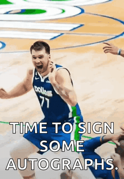 A Basketball Player In A Dallas Jersey Celebrates On The Court GIF