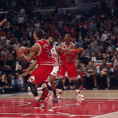 A Basketball Player In A Red Jersey With The Number 1 On The Back GIF