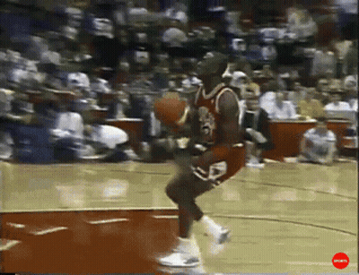 A Basketball Player In A Red Jersey With The Number 5 On It GIF
