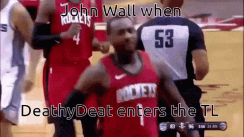 A Basketball Player In A Red Jersey With The Number 53 GIF
