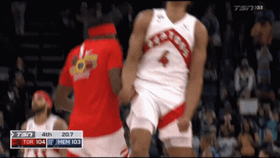 A Basketball Player In A Red Shirt With The Number 103 On It GIF
