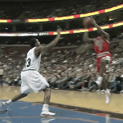 A Basketball Player In A White Jersey With The Number 3 On The Back GIF