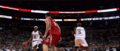 A Basketball Player In A White Jersey With The Number 5 On The Back GIF