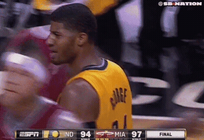 A Basketball Player In A Yellow Jersey With The Number 1 On The Back GIF
