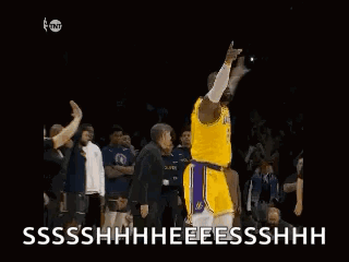 A Basketball Player In A Yellow Jersey With The Number 6 On It . GIF