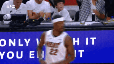 A Basketball Player In Front Of A Sign That Says Only Hit You GIF
