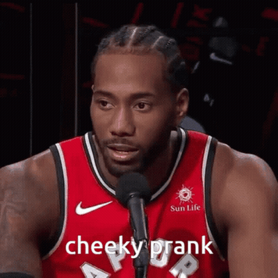 A Basketball Player Is Talking Into A Microphone And The Words Cheeky Prank Are Visible GIF