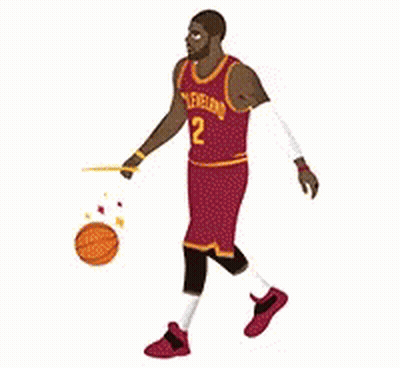A Basketball Player Is Walking With A Basketball In His Hand And A Stick In His Hand . GIF