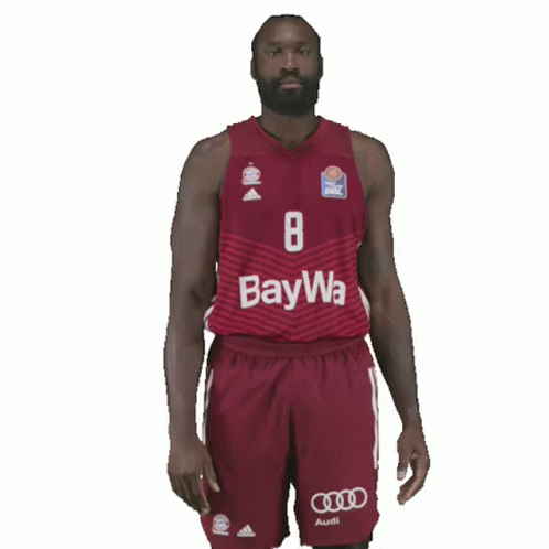 A Basketball Player Is Wearing A Red Jersey With The Number 8 On It GIF