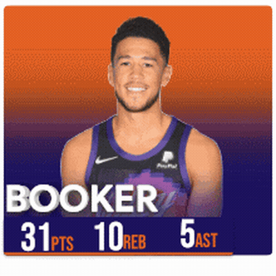 A Basketball Player Named Booker Has 31 Points And 10 Rebounds GIF