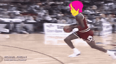 A Basketball Player Named Michael Jordan Is Dribbling A Basketball On A Court GIF