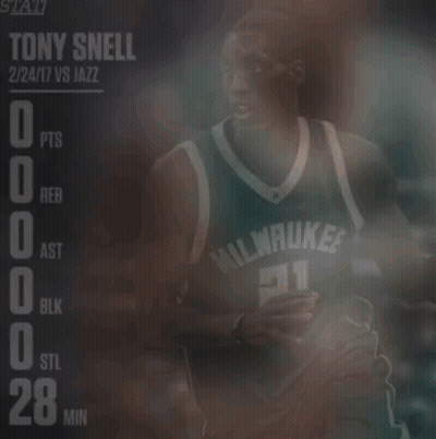 A Basketball Player Named Tony Snell Is Wearing A Green And White Milwaukee Jersey GIF