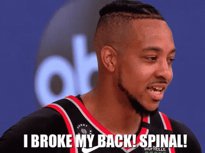 A Basketball Player Says " I Broke My Back " GIF