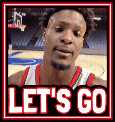 A Basketball Player Says Let 'S Go In Front Of A Basketball Hoop GIF