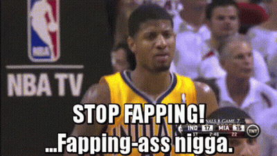 A Basketball Player Stands In Front Of A Crowd And Says " Stop Fapping " GIF