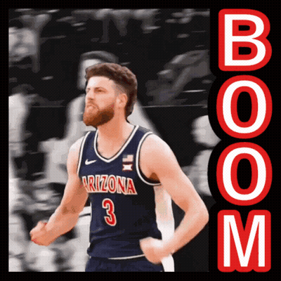 A Basketball Player Wearing A Arizona Jersey With The Number 3 On It GIF