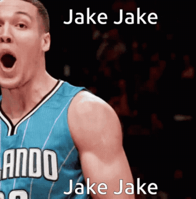 A Basketball Player Wearing A Blue Jersey That Says Orlando On It GIF