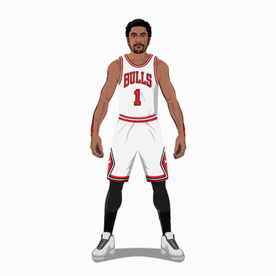 A Basketball Player Wearing A Bulls Jersey With The Number 1 On It GIF