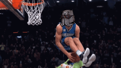 A Basketball Player Wearing A Dallas Jersey Is Jumping In The Air GIF