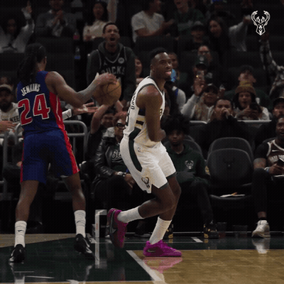 A Basketball Player Wearing A Jersey That Says Bucks 43 GIF