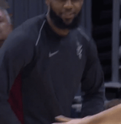 A Basketball Player Wearing A Jersey That Says Cavaliers GIF