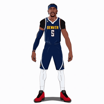A Basketball Player Wearing A Jersey That Says Denver On It GIF