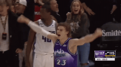 A Basketball Player Wearing A Jersey That Says Jazz On It GIF