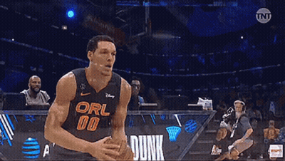 A Basketball Player Wearing A Jersey That Says Orl On It GIF