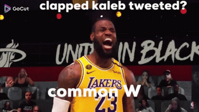 A Basketball Player Wearing A Lakers Jersey Is Screaming GIF