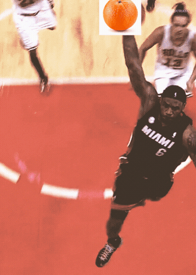 A Basketball Player Wearing A Miami 6 Jersey Jumps In The Air GIF