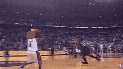 A Basketball Player Wearing A Number 1 Jersey Throws The Ball GIF