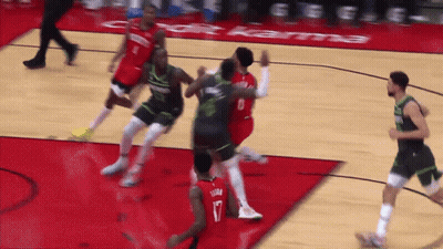 A Basketball Player Wearing A Number 17 Jersey GIF