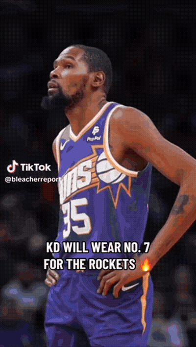 A Basketball Player Wearing A Purple Jersey With The Number 35 GIF