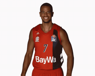 A Basketball Player Wearing A Red And Black Jersey With The Number 7 On It GIF