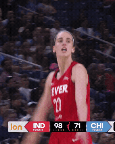 A Basketball Player Wearing A Red Jersey That Says Ever GIF