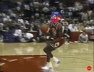 A Basketball Player Wearing A Red Jersey With The Number 8 On It GIF