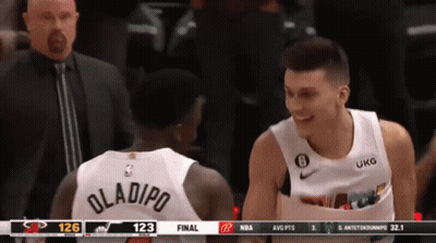 A Basketball Player Wearing A White Jersey With The Name Oladipo On It GIF