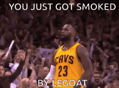 A Basketball Player Wearing A Yellow Cavs Jersey GIF