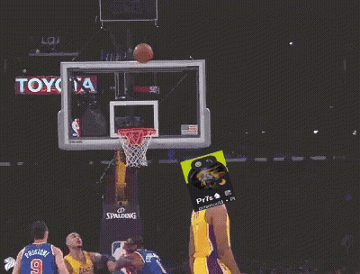 A Basketball Player Wearing A Yellow Jersey With The Number 0 GIF