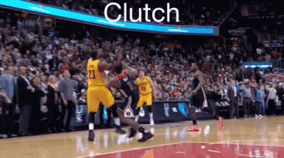 A Basketball Player Wearing A Yellow Jersey With The Number 23 On It Is Jumping In The Air GIF