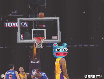 A Basketball Player Wearing A Yellow Lakers Jersey GIF