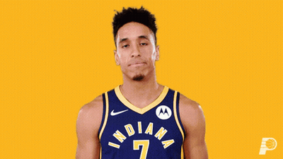 A Basketball Player Wearing An Indiana Jersey With The Number 7 On It GIF