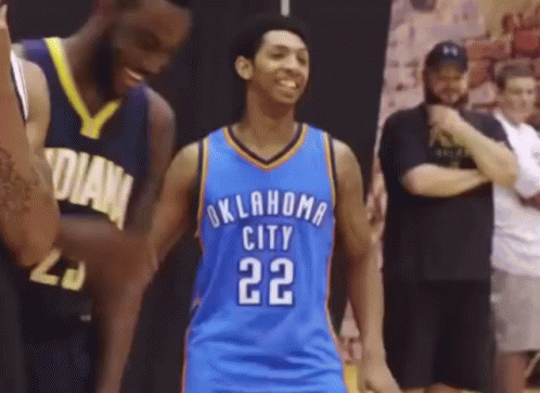 A Basketball Player Wearing An Oklahoma City 22 Jersey GIF