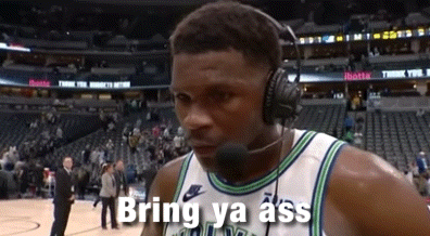 A Basketball Player Wearing Headphones And A Microphone Says Bring Ya Ass . GIF