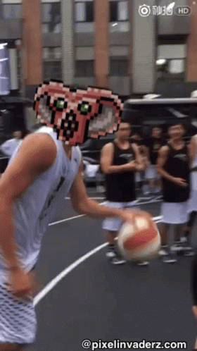 A Basketball Player With A Pixel Invaderz.com Logo On The Bottom Right GIF