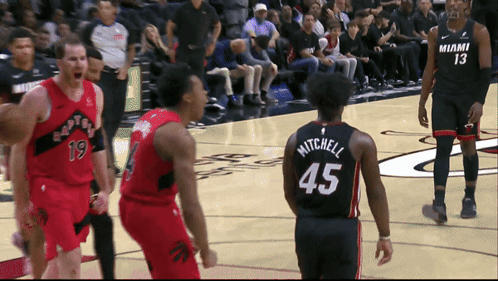 A Basketball Player With Mitchell 45 On His Back GIF