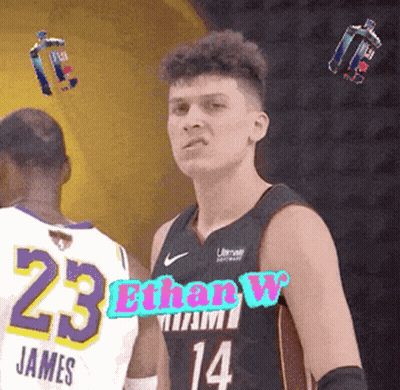 A Basketball Player With The Name Ethan W On His Shirt GIF