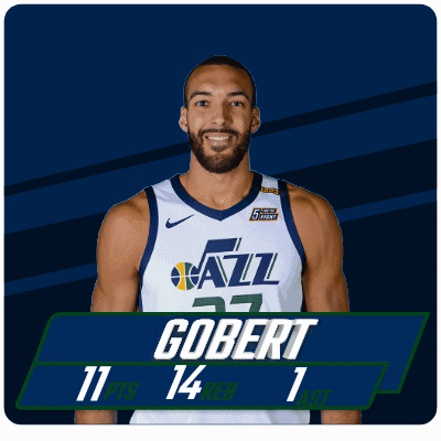 A Basketball Player With The Name Gobert On The Front GIF